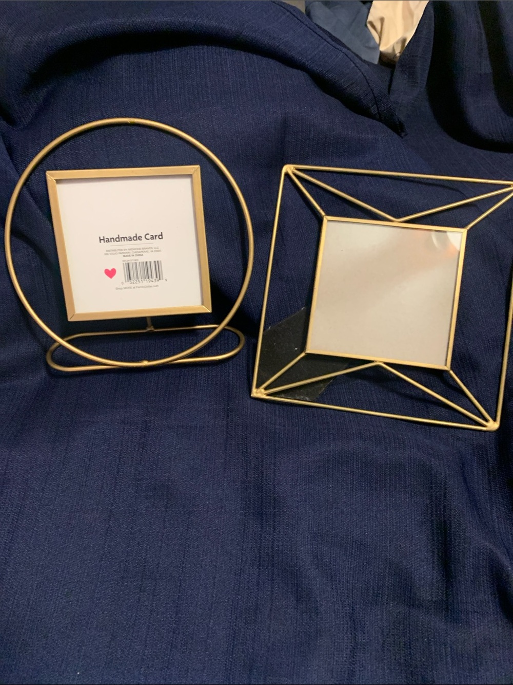 Cynthia Rowley Metallic Gold Geometric Wire Photo Frame Plus Another Gold Frame